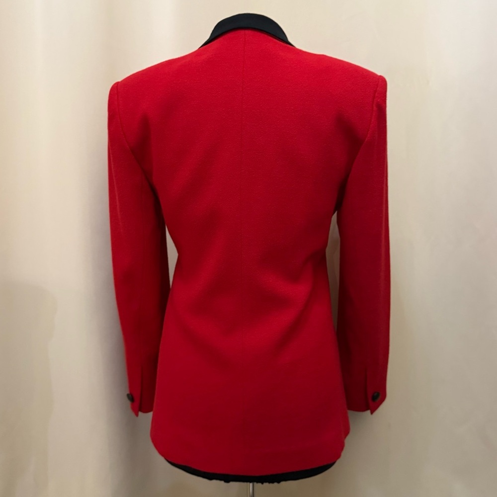 Jules Miller Vintage Red Wool Military Blazer Jacket USA Women’s 8 80s - Picture 5 of 12